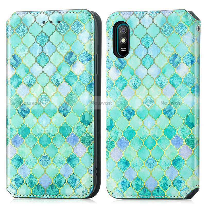 Leather Case Stands Fashionable Pattern Flip Cover Holder S02D for Xiaomi Redmi 9AT
