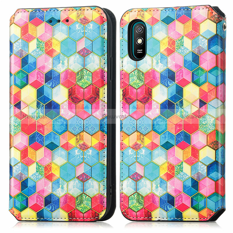 Leather Case Stands Fashionable Pattern Flip Cover Holder S02D for Xiaomi Redmi 9i