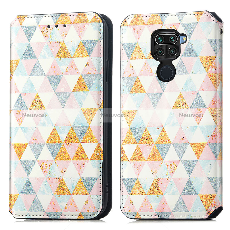 Leather Case Stands Fashionable Pattern Flip Cover Holder S02D for Xiaomi Redmi Note 9