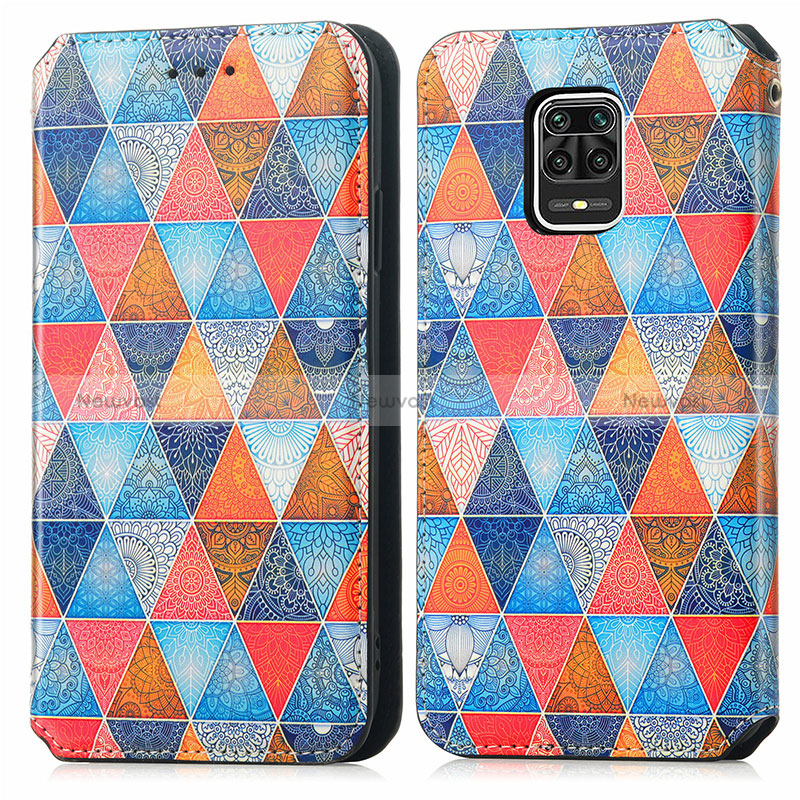 Leather Case Stands Fashionable Pattern Flip Cover Holder S02D for Xiaomi Redmi Note 9 Pro