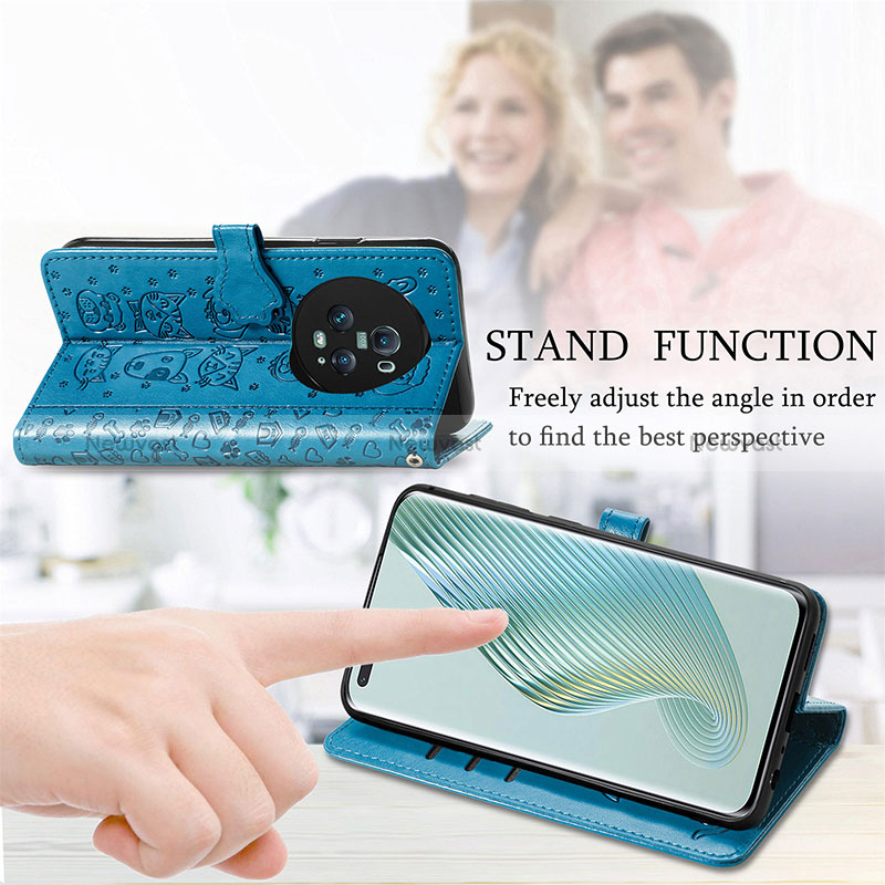 Leather Case Stands Fashionable Pattern Flip Cover Holder S03D for Huawei Honor Magic5 Pro 5G