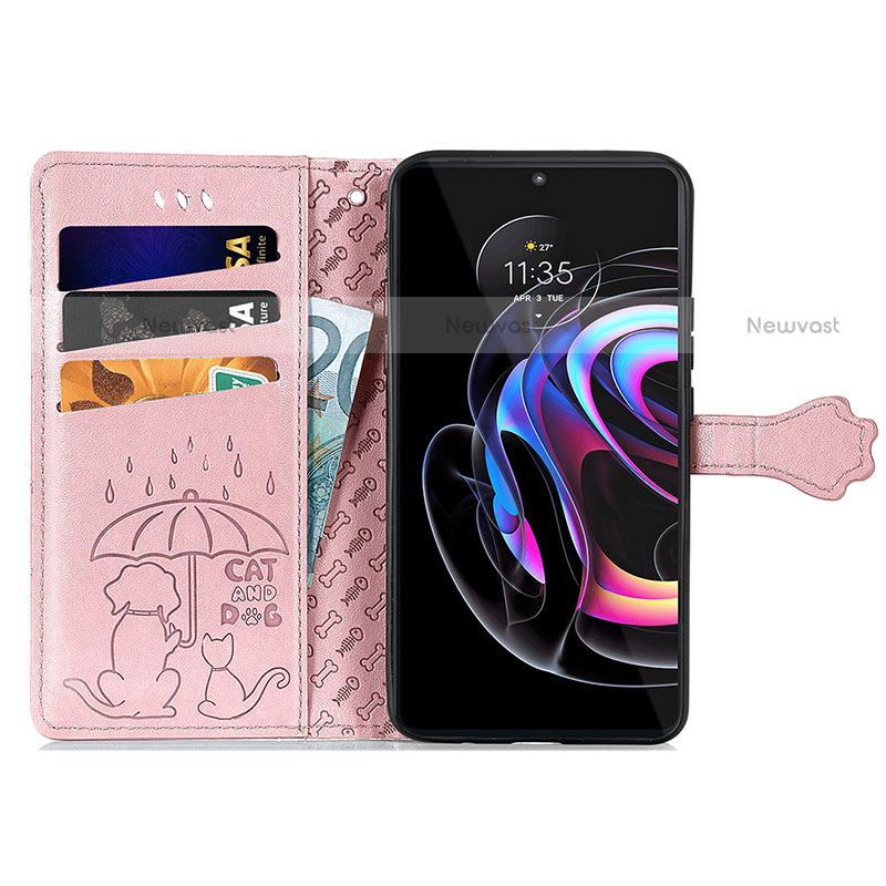 Leather Case Stands Fashionable Pattern Flip Cover Holder S03D for Motorola Moto Edge 20 Pro 5G