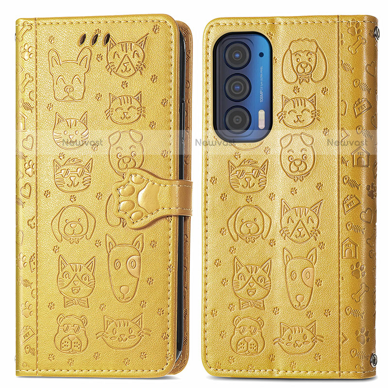 Leather Case Stands Fashionable Pattern Flip Cover Holder S03D for Motorola Moto Edge (2021) 5G