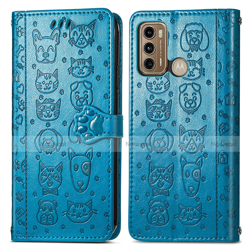Leather Case Stands Fashionable Pattern Flip Cover Holder S03D for Motorola Moto G40 Fusion