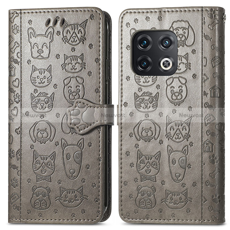 Leather Case Stands Fashionable Pattern Flip Cover Holder S03D for OnePlus 10 Pro 5G
