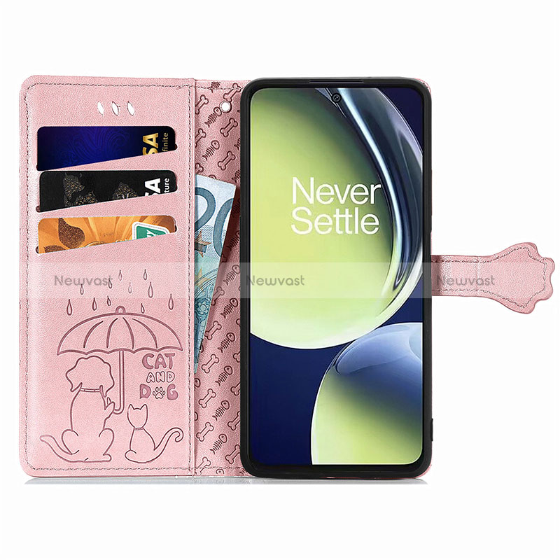 Leather Case Stands Fashionable Pattern Flip Cover Holder S03D for OnePlus Nord CE 3 5G