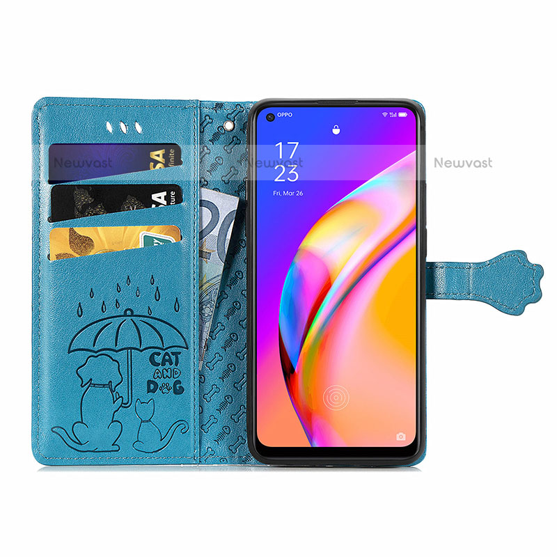 Leather Case Stands Fashionable Pattern Flip Cover Holder S03D for Oppo F19 Pro+ Plus 5G