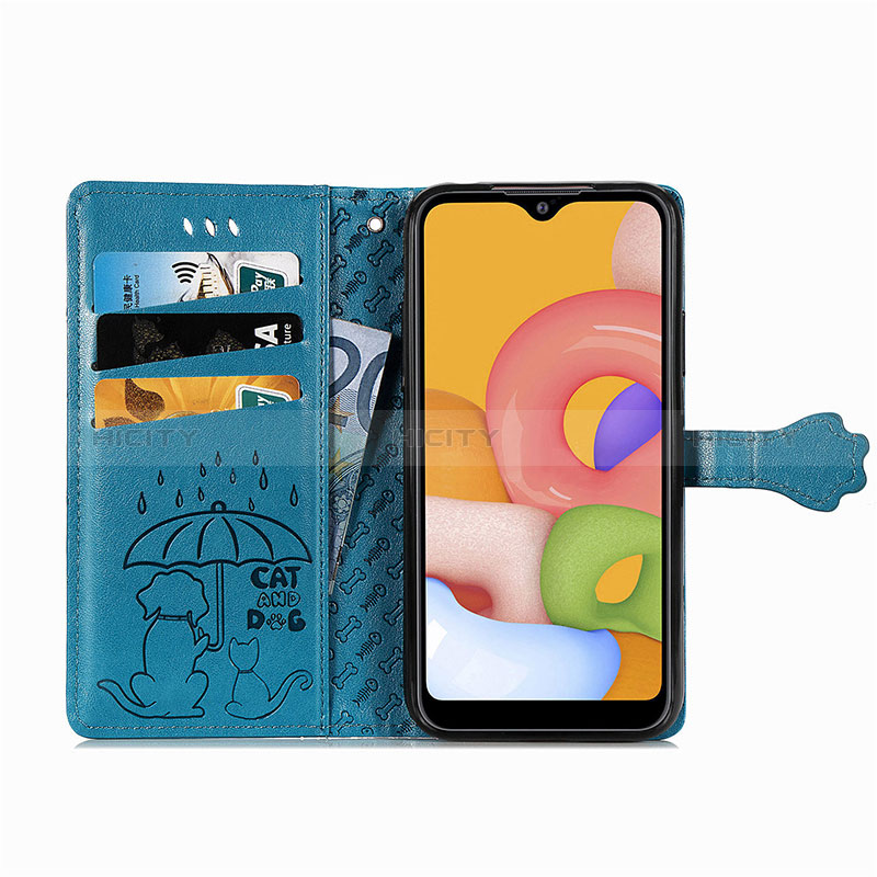 Leather Case Stands Fashionable Pattern Flip Cover Holder S03D for Samsung Galaxy A01 SM-A015