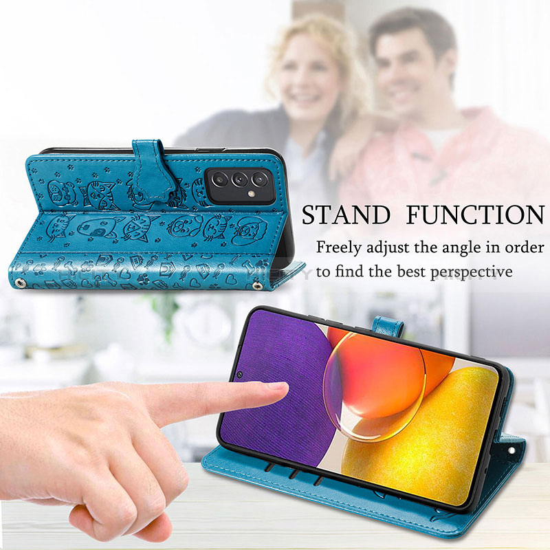 Leather Case Stands Fashionable Pattern Flip Cover Holder S03D for Samsung Galaxy A05s