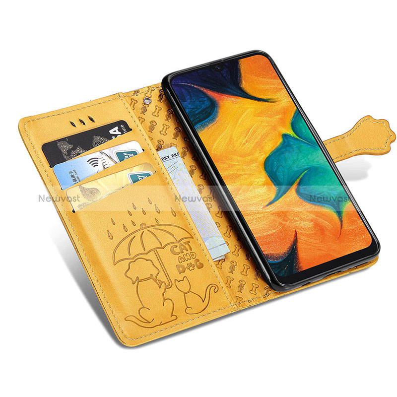 Leather Case Stands Fashionable Pattern Flip Cover Holder S03D for Samsung Galaxy A30