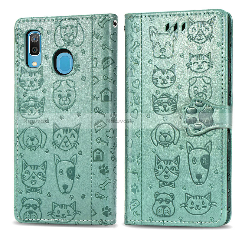 Leather Case Stands Fashionable Pattern Flip Cover Holder S03D for Samsung Galaxy A30
