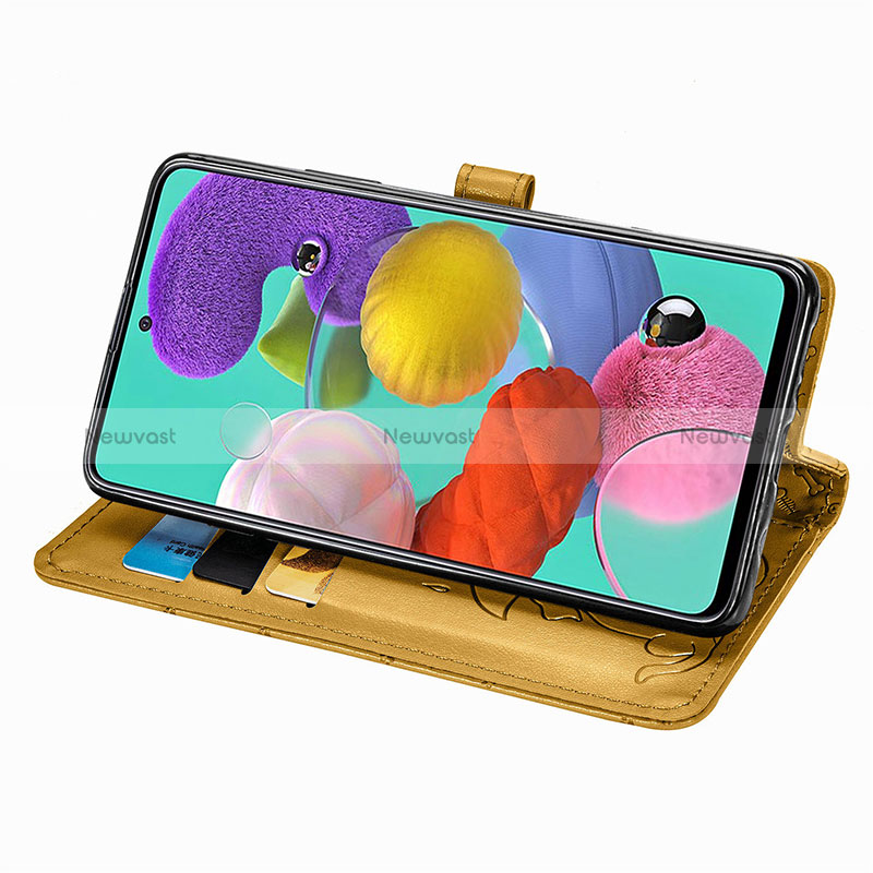 Leather Case Stands Fashionable Pattern Flip Cover Holder S03D for Samsung Galaxy A51 5G