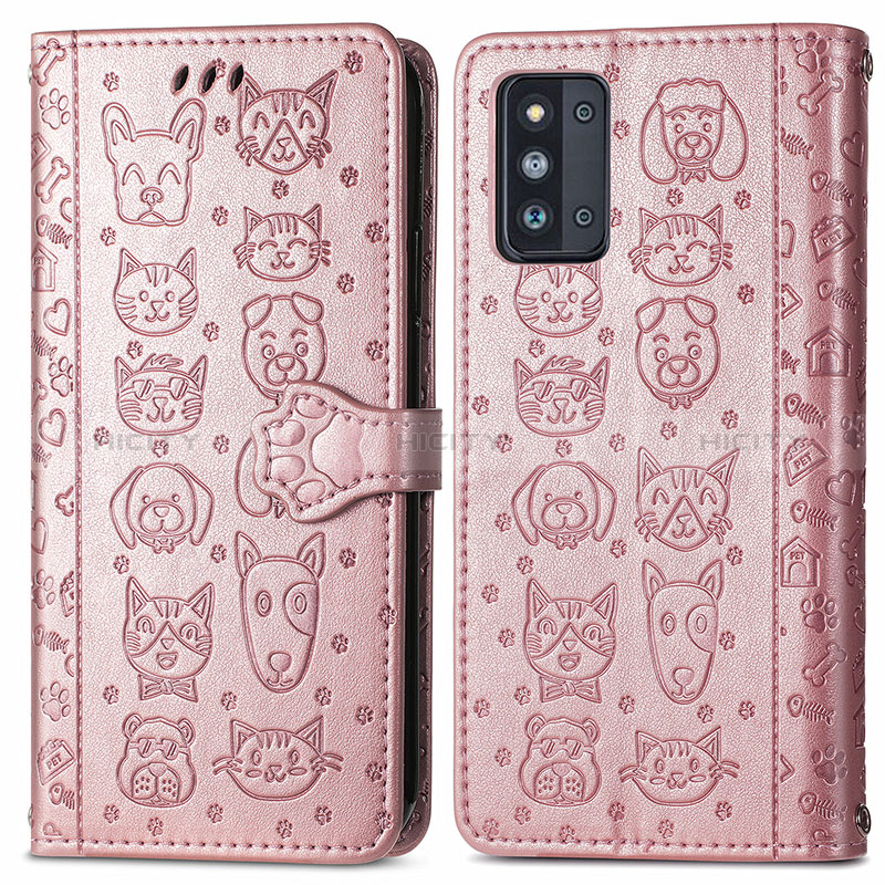 Leather Case Stands Fashionable Pattern Flip Cover Holder S03D for Samsung Galaxy F52 5G