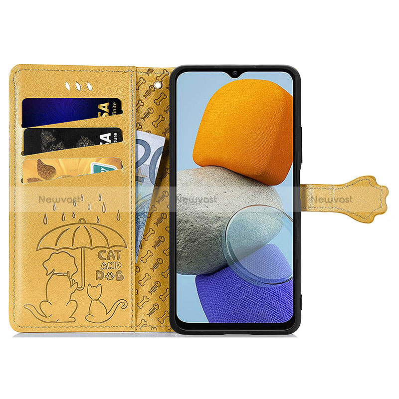 Leather Case Stands Fashionable Pattern Flip Cover Holder S03D for Samsung Galaxy M23 5G