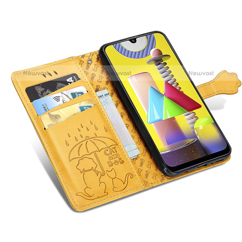 Leather Case Stands Fashionable Pattern Flip Cover Holder S03D for Samsung Galaxy M31