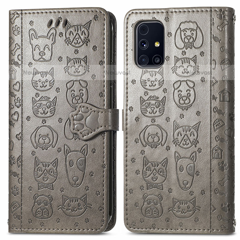 Leather Case Stands Fashionable Pattern Flip Cover Holder S03D for Samsung Galaxy M31s