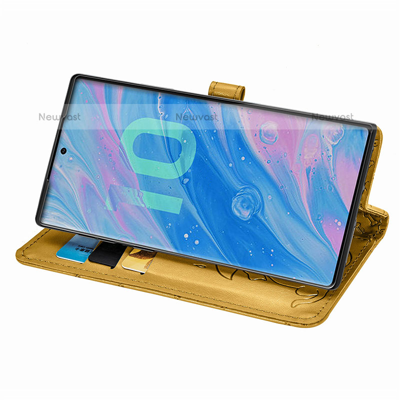 Leather Case Stands Fashionable Pattern Flip Cover Holder S03D for Samsung Galaxy Note 10 5G