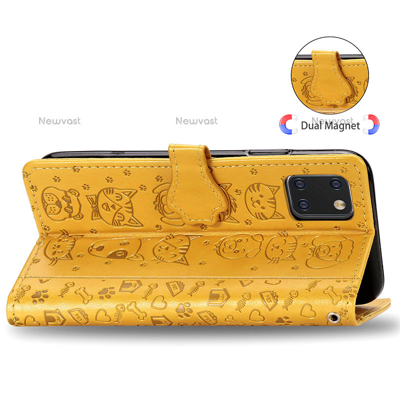 Leather Case Stands Fashionable Pattern Flip Cover Holder S03D for Samsung Galaxy Note 10 Lite