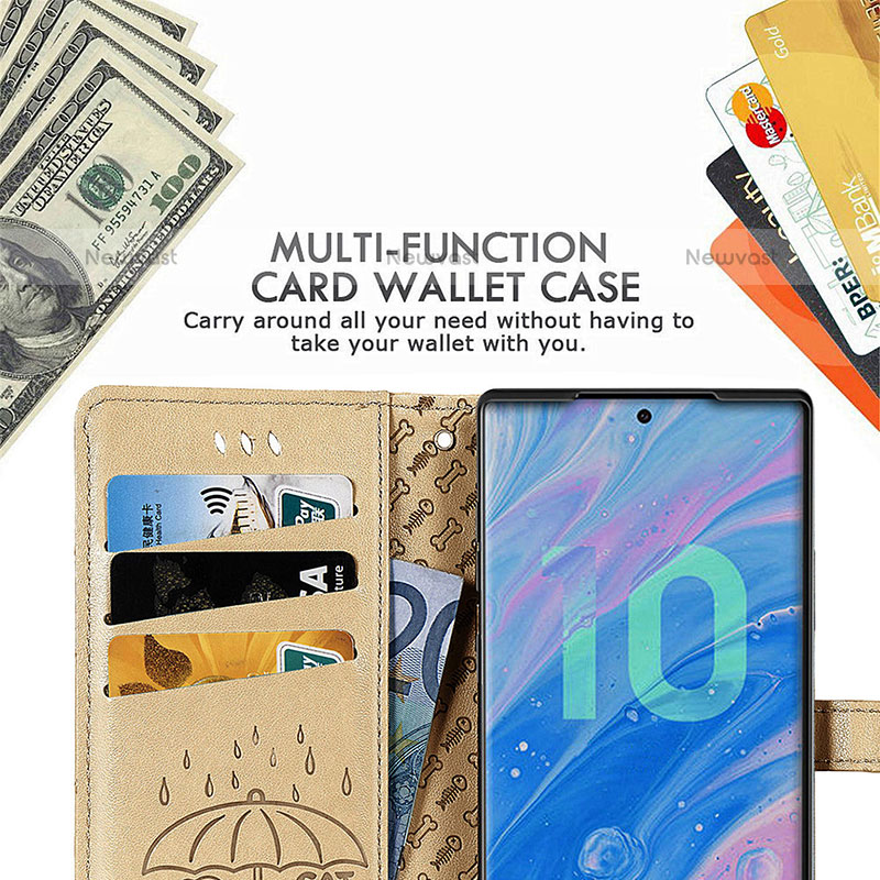 Leather Case Stands Fashionable Pattern Flip Cover Holder S03D for Samsung Galaxy Note 10 Plus 5G