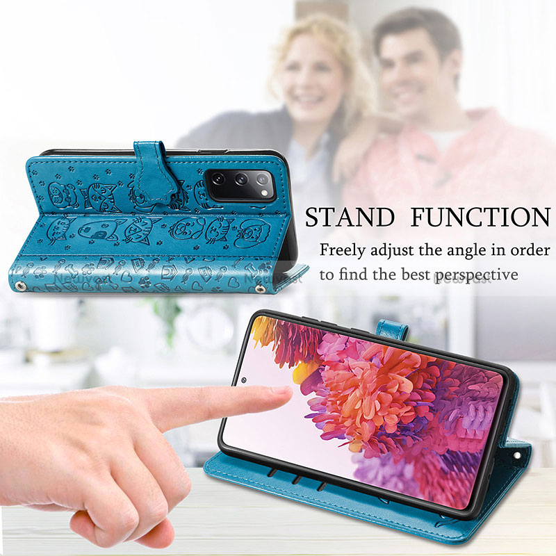 Leather Case Stands Fashionable Pattern Flip Cover Holder S03D for Samsung Galaxy S20 FE (2022) 5G