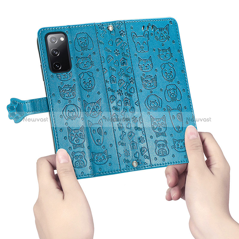 Leather Case Stands Fashionable Pattern Flip Cover Holder S03D for Samsung Galaxy S20 FE 5G