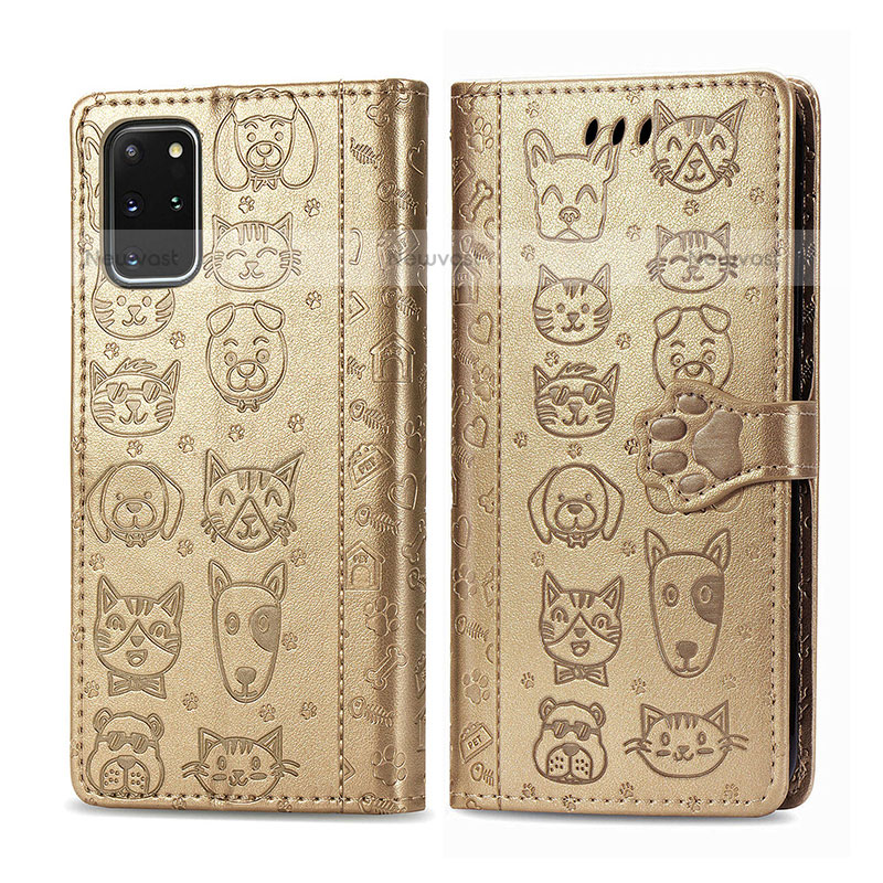 Leather Case Stands Fashionable Pattern Flip Cover Holder S03D for Samsung Galaxy S20 Plus