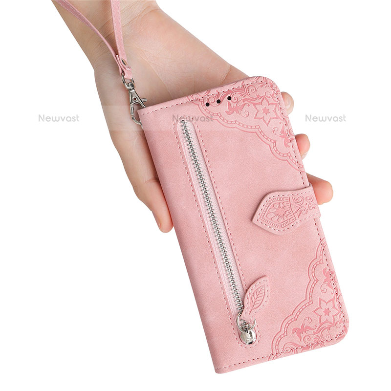 Leather Case Stands Fashionable Pattern Flip Cover Holder S03D for Samsung Galaxy S21 5G