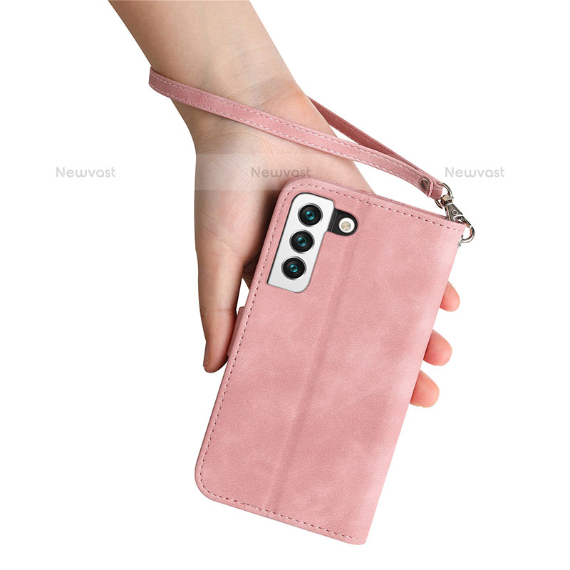 Leather Case Stands Fashionable Pattern Flip Cover Holder S03D for Samsung Galaxy S21 FE 5G