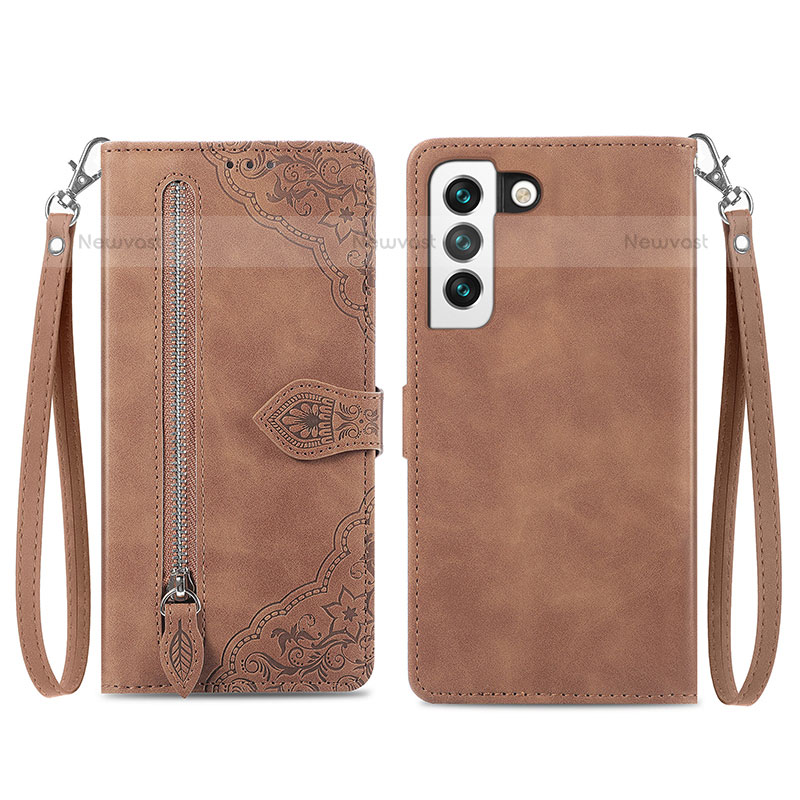 Leather Case Stands Fashionable Pattern Flip Cover Holder S03D for Samsung Galaxy S21 Plus 5G