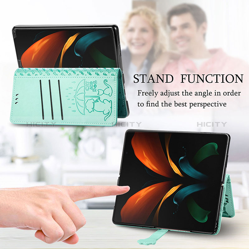 Leather Case Stands Fashionable Pattern Flip Cover Holder S03D for Samsung Galaxy Z Fold4 5G