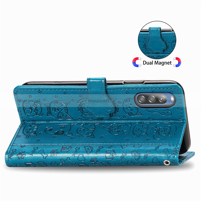 Leather Case Stands Fashionable Pattern Flip Cover Holder S03D for Sony Xperia L4