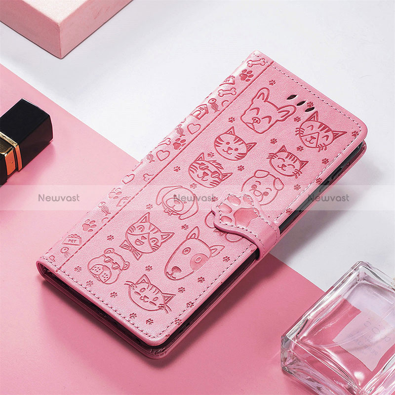 Leather Case Stands Fashionable Pattern Flip Cover Holder S03D for Vivo X70 5G