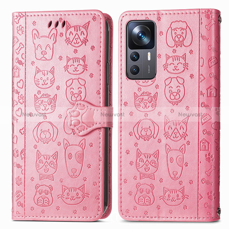 Leather Case Stands Fashionable Pattern Flip Cover Holder S03D for Xiaomi Mi 12T Pro 5G