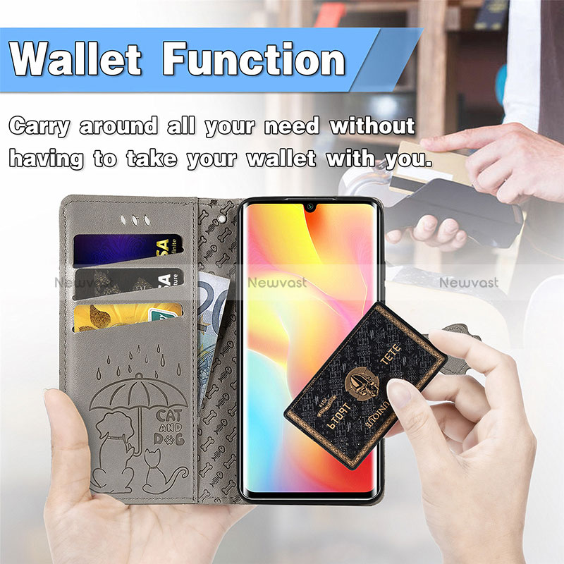 Leather Case Stands Fashionable Pattern Flip Cover Holder S03D for Xiaomi Mi Note 10 Lite
