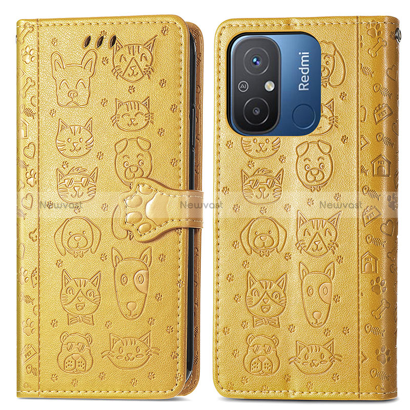 Leather Case Stands Fashionable Pattern Flip Cover Holder S03D for Xiaomi Poco C55