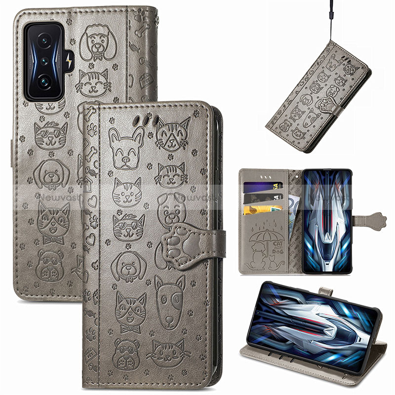 Leather Case Stands Fashionable Pattern Flip Cover Holder S03D for Xiaomi Poco F4 GT 5G