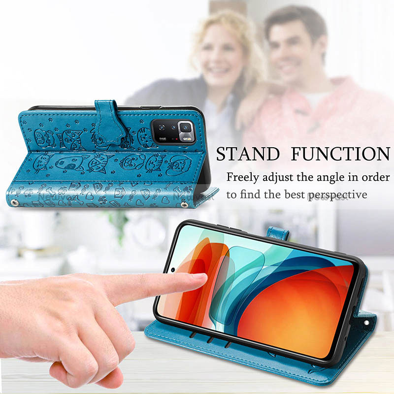 Leather Case Stands Fashionable Pattern Flip Cover Holder S03D for Xiaomi Poco X3 GT 5G