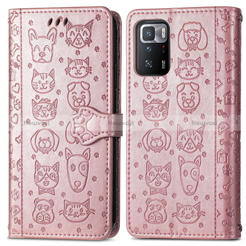 Leather Case Stands Fashionable Pattern Flip Cover Holder S03D for Xiaomi Poco X3 GT 5G