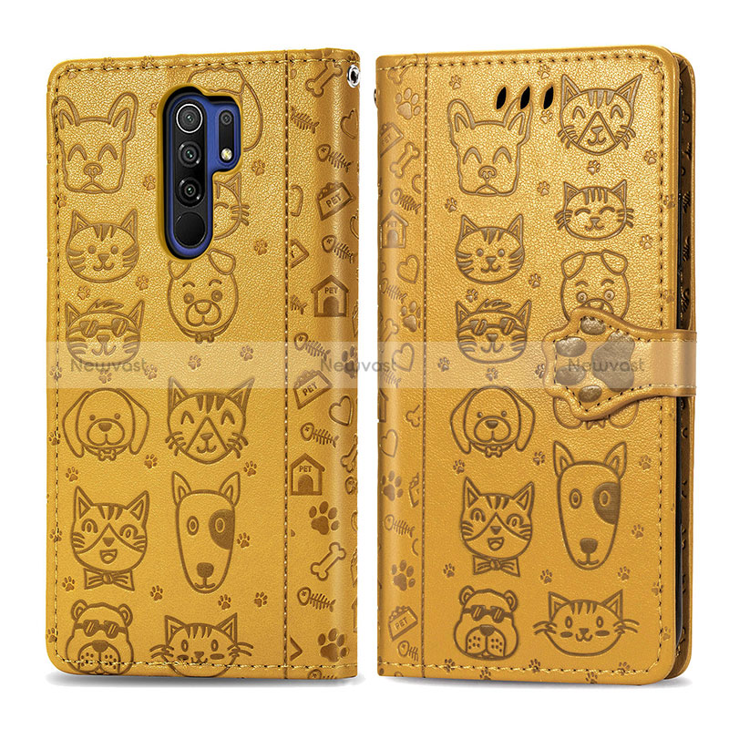 Leather Case Stands Fashionable Pattern Flip Cover Holder S03D for Xiaomi Redmi 9