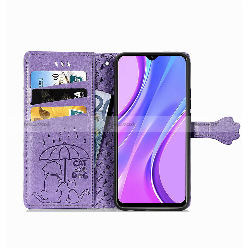 Leather Case Stands Fashionable Pattern Flip Cover Holder S03D for Xiaomi Redmi 9 Prime India
