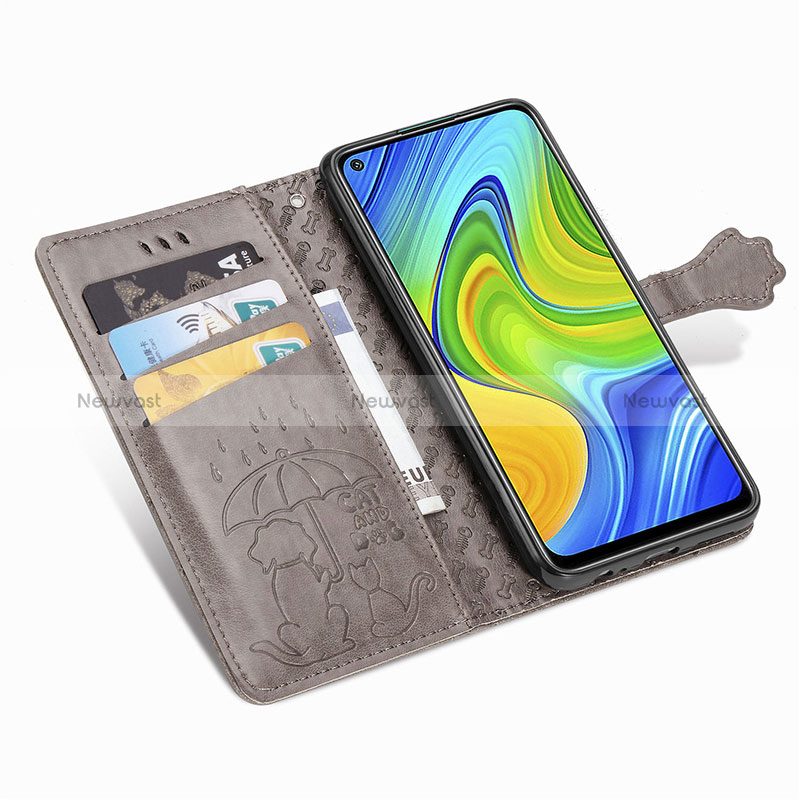 Leather Case Stands Fashionable Pattern Flip Cover Holder S03D for Xiaomi Redmi Note 9