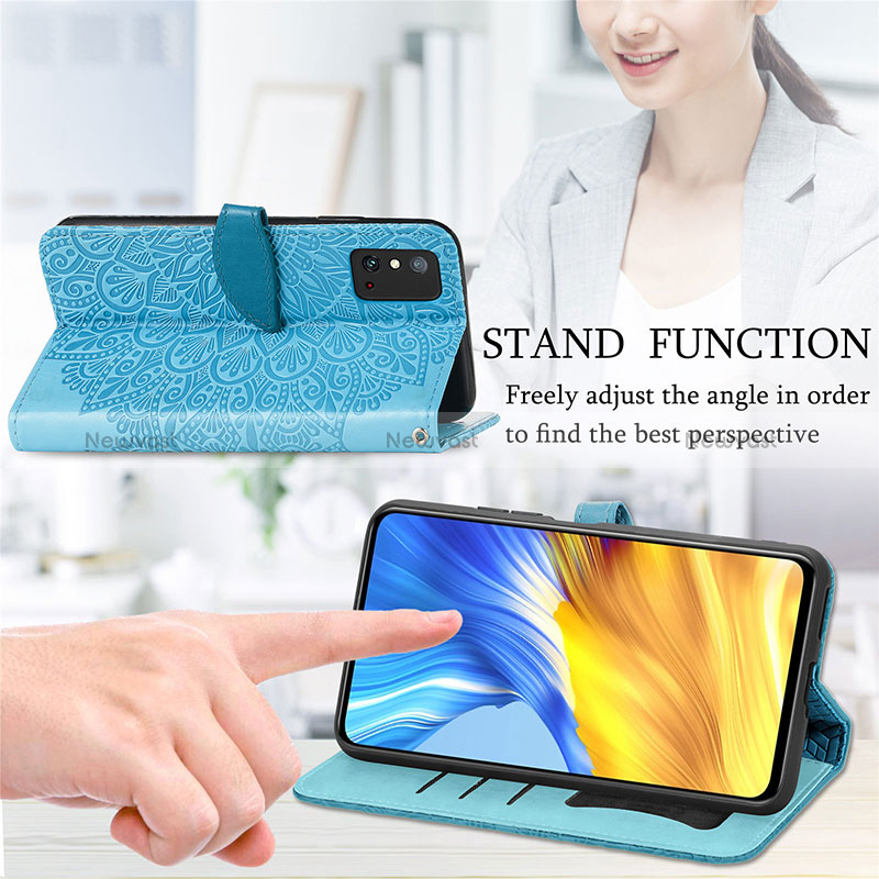 Leather Case Stands Fashionable Pattern Flip Cover Holder S04D for Huawei Honor X10 Max 5G