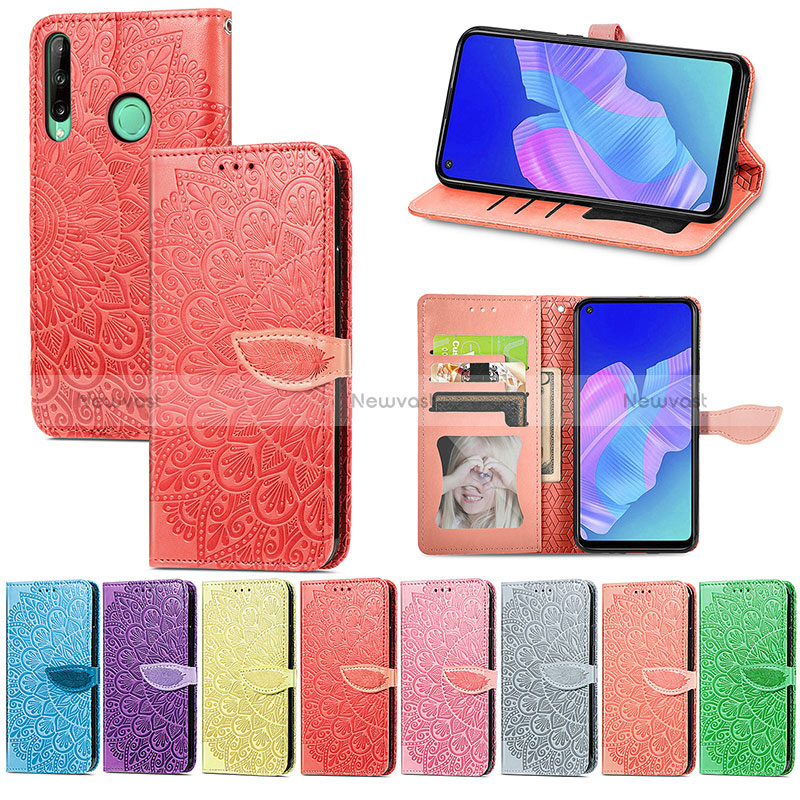Leather Case Stands Fashionable Pattern Flip Cover Holder S04D for Huawei Y7p