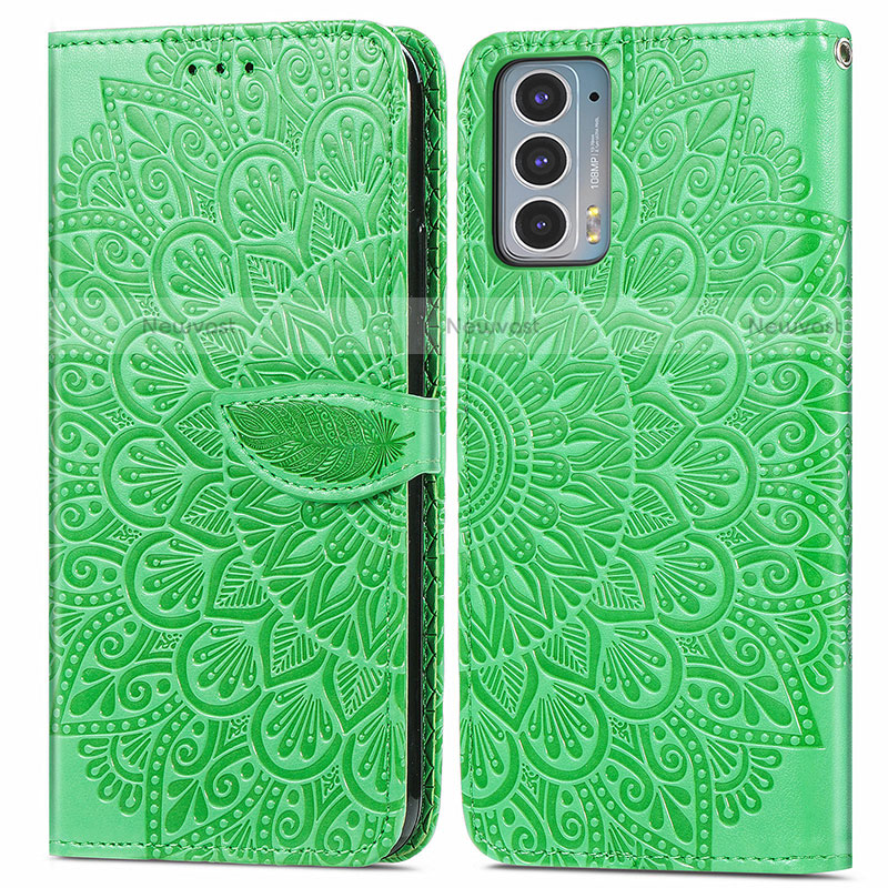 Leather Case Stands Fashionable Pattern Flip Cover Holder S04D for Motorola Moto Edge 20 5G