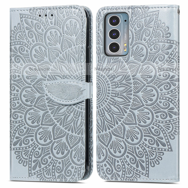 Leather Case Stands Fashionable Pattern Flip Cover Holder S04D for Motorola Moto Edge 20 5G