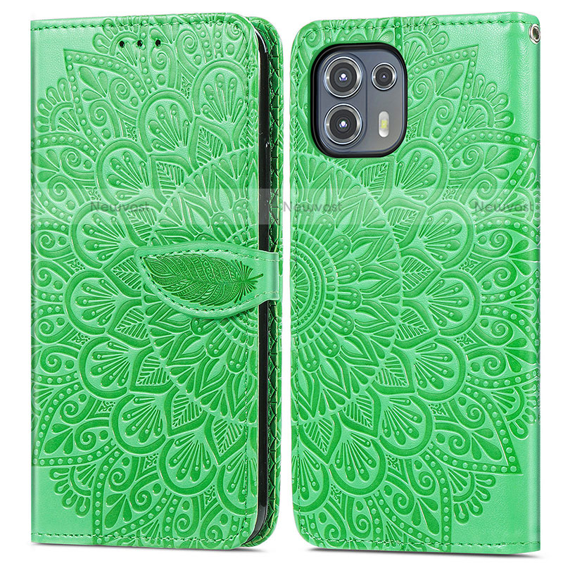 Leather Case Stands Fashionable Pattern Flip Cover Holder S04D for Motorola Moto Edge 20 Lite 5G