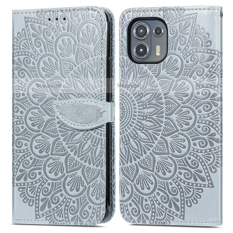 Leather Case Stands Fashionable Pattern Flip Cover Holder S04D for Motorola Moto Edge 20 Lite 5G