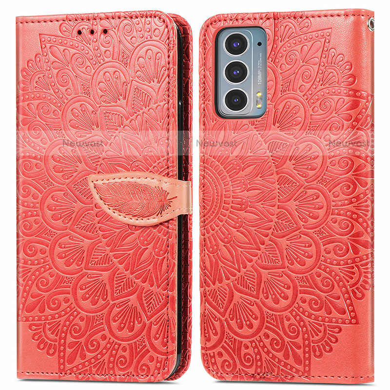 Leather Case Stands Fashionable Pattern Flip Cover Holder S04D for Motorola Moto Edge Lite 5G