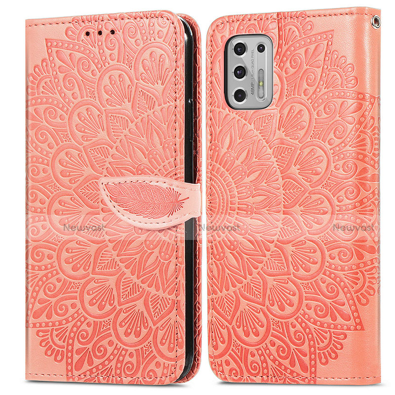 Leather Case Stands Fashionable Pattern Flip Cover Holder S04D for Motorola Moto G Stylus (2021)