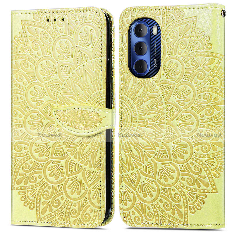 Leather Case Stands Fashionable Pattern Flip Cover Holder S04D for Motorola Moto G Stylus (2022) 5G